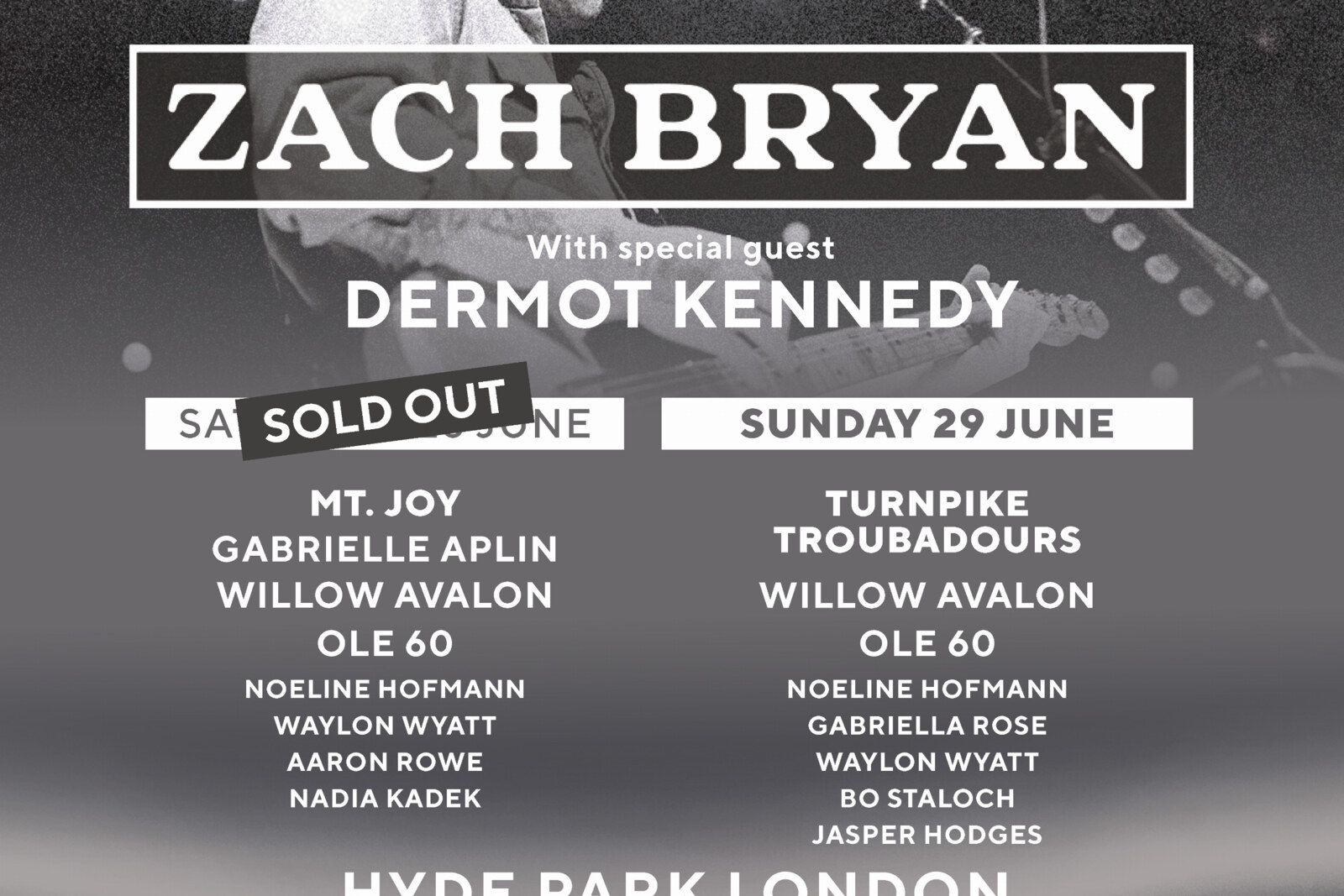 BST Hyde Park announces full lineup for Zach Bryan