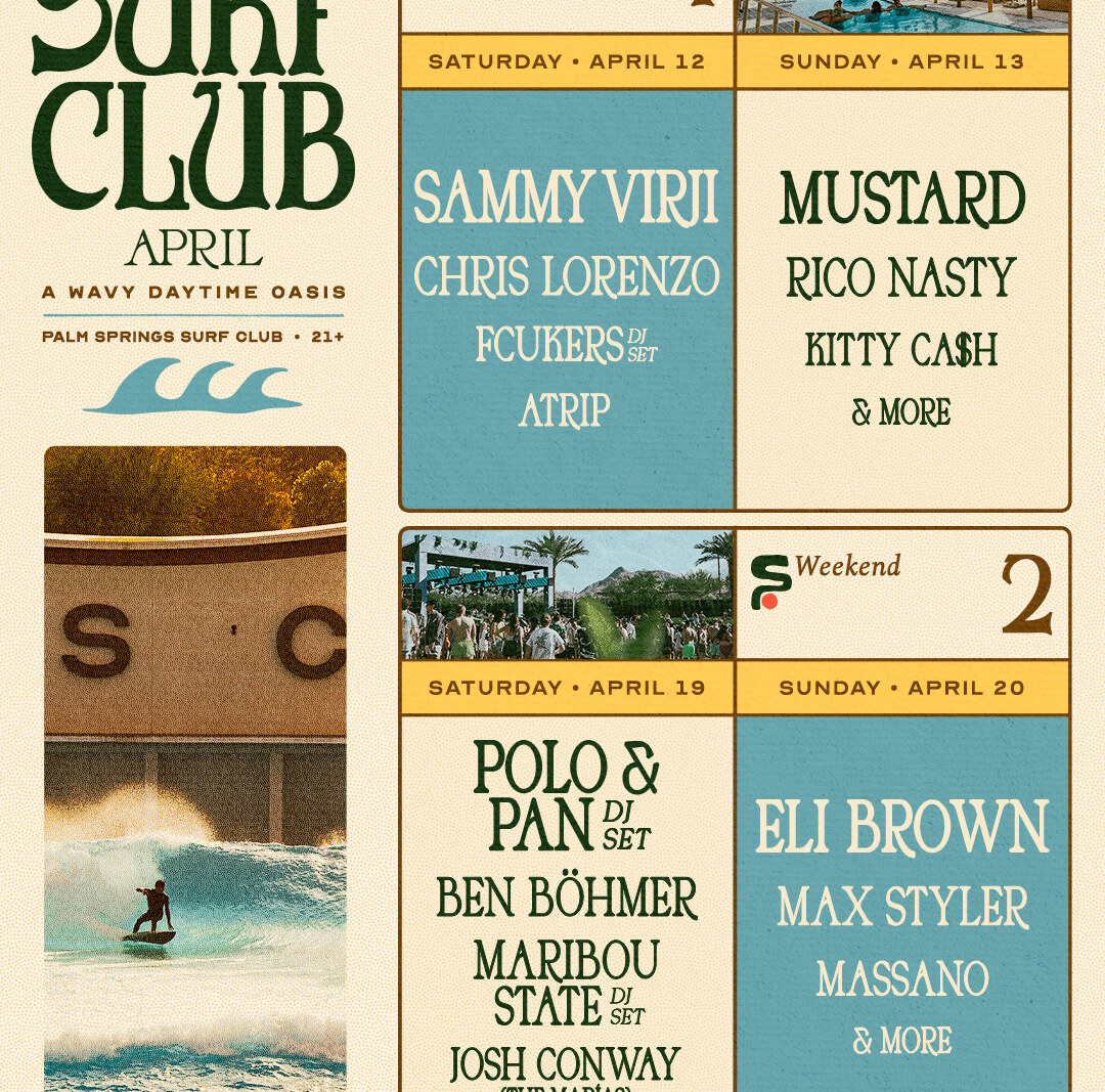 Goldenvoice Surf Club Announces 2025 Lineup ft. Eli Brown, Sammy Virji, Massano, Fcukers, Max Styler, Maribou State