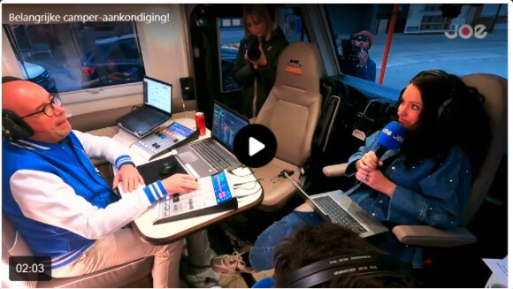 JOE-dj’s Sven Ornelis en Anke Buckinx zorgen voor een verrassende wending in hun actie ‘Win de Camper’