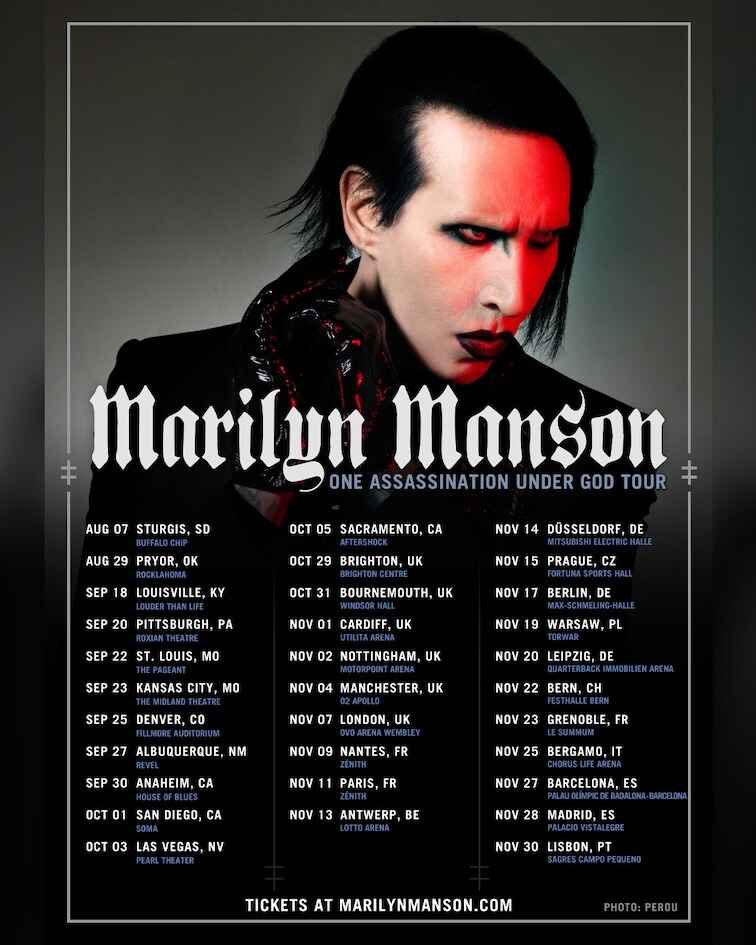 Marilyn Manson has announced his "Under God Tour"