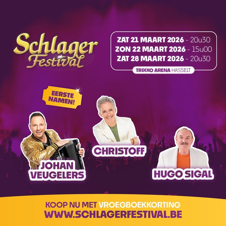 Hugo Sigal, Christoff en Johan Veugelers komen volgend jaar naar Het Schlagerfestival