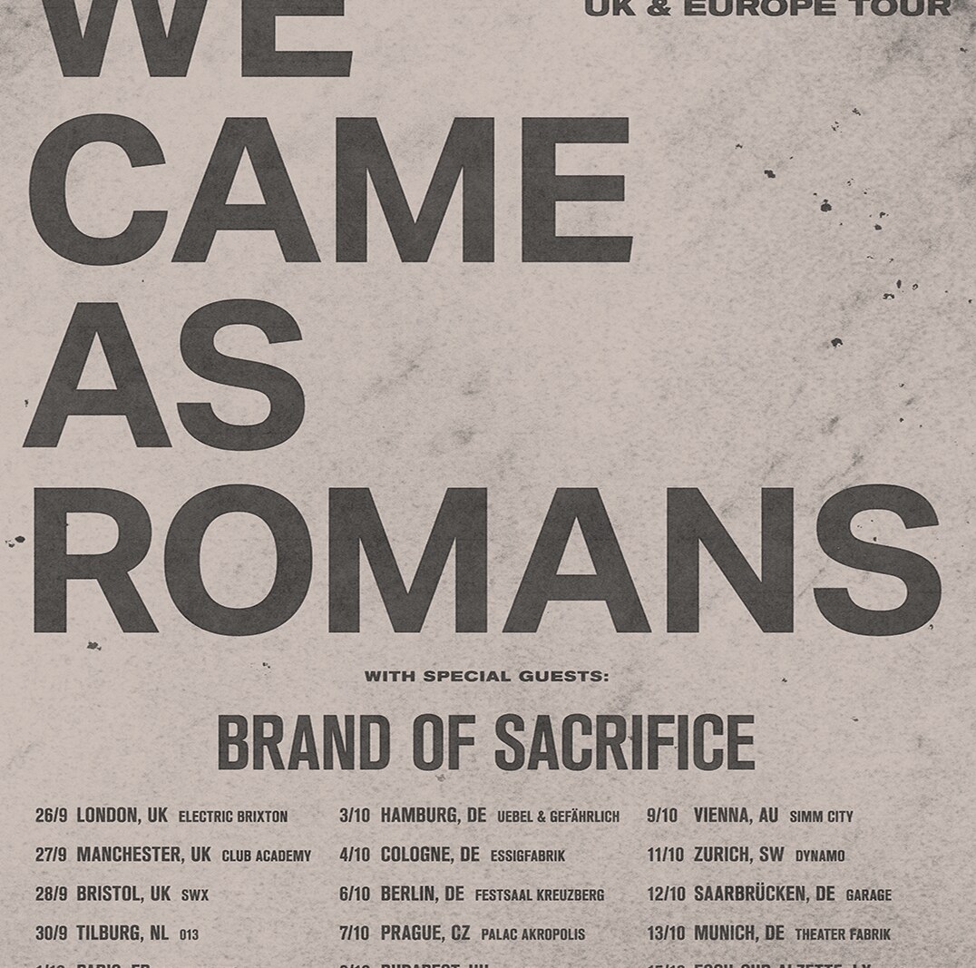 We Came As Romans Announce 2025 UK/EU Headline Tour – New Single “Bad Luck” Out Now via Sharptone Records