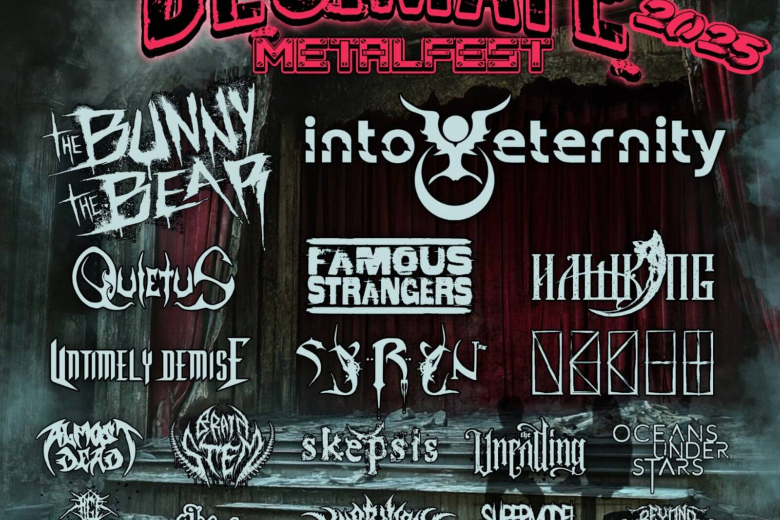 Decimate Metalfest  Adds Quietus To 2025 Lineup W/ Into Eternity, The Bunny The Bear, Untimely Demise, Necht, and more!