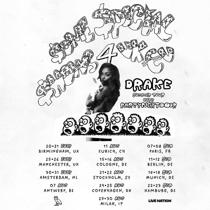 Drake kondigt $ome $pecial $hows 4 EU TOUR met PARTYNEXTDOOR aan