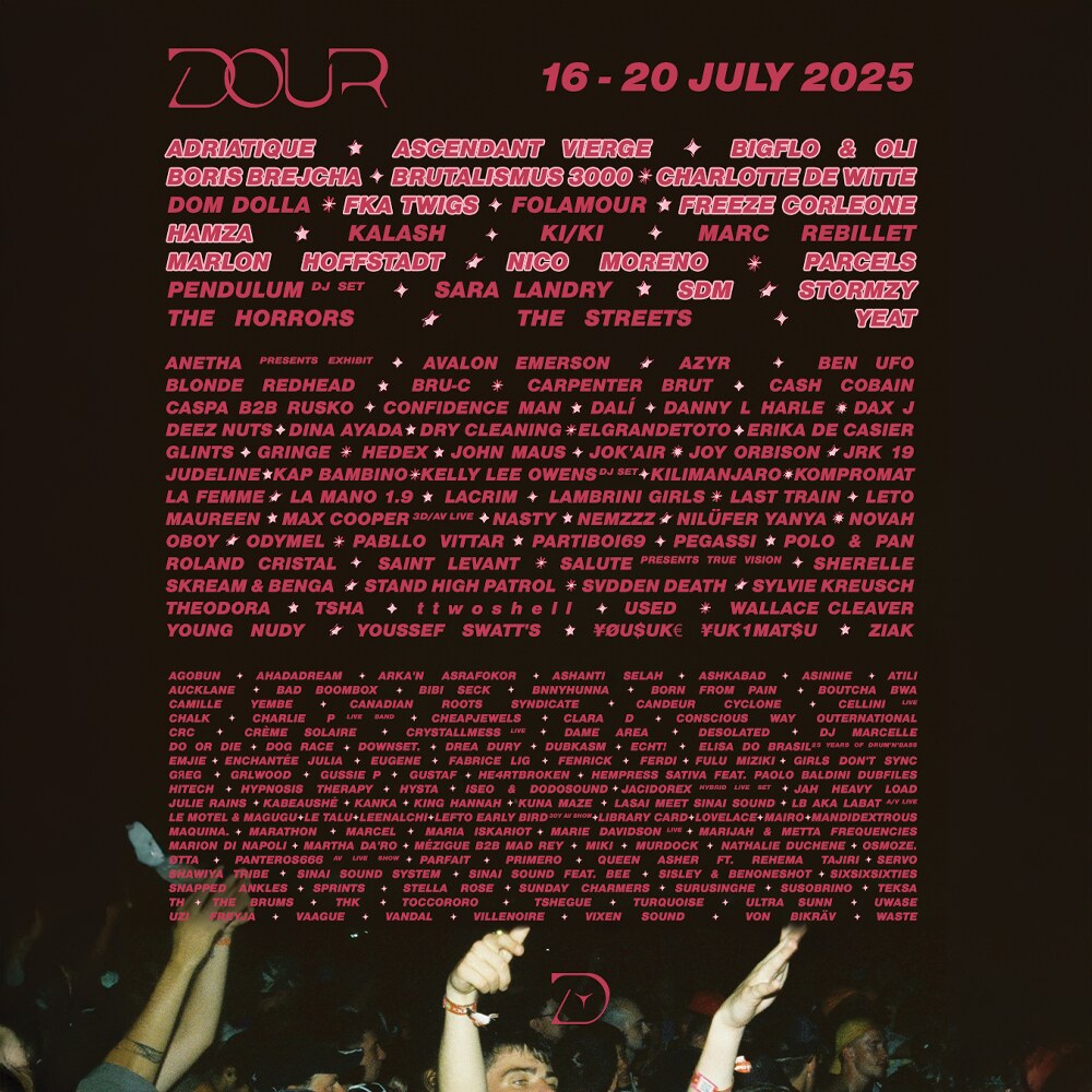 Dour Festival 2025: de volledige line-up, een bijzondere wedstrijd en meer.