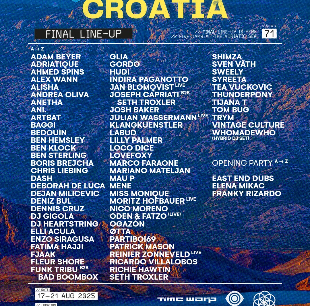 Sonus Croatia 2025 Reveals Full Lineup for Return to Pag Island