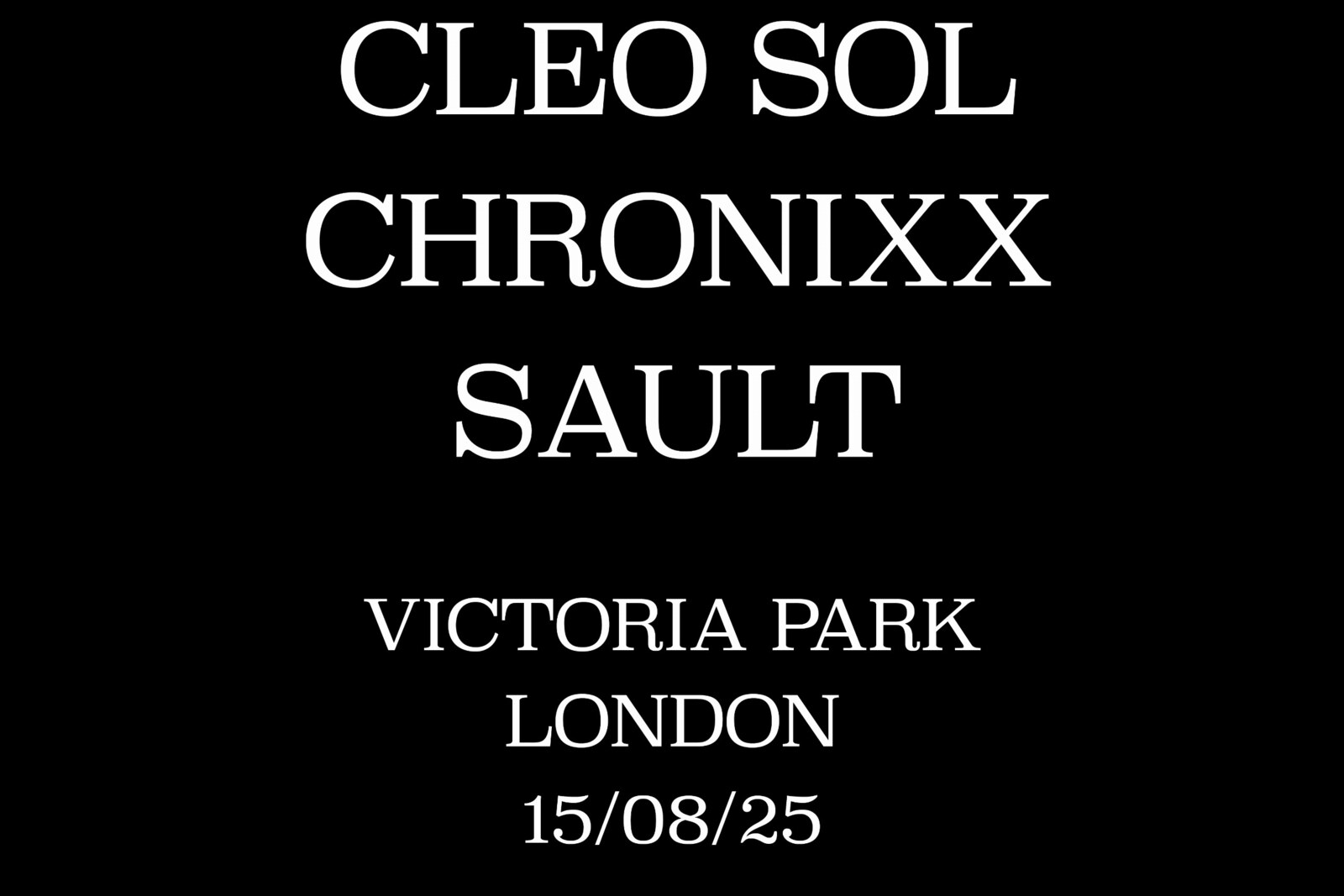 Cleo Sol, Chronixx and SAULT announce live show 'Provenance' at All Points East