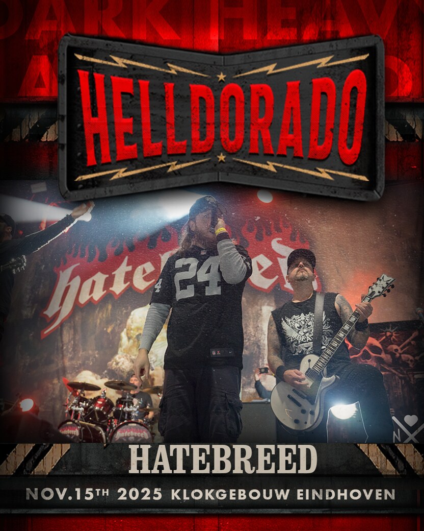 Ook Hatebreed (USA), 'all star band' Ramones Alive (NL), en BUG (NL) op Helldorado 2025