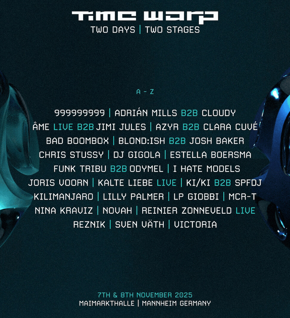 Time Warp Autumn 2025 reveals full lineup feat. I Hate Models, Nina Kraviz, KI/KI b2b SPFDJ, MCR-T, Sven Väth, BLOND:ISH b2b Josh Baker + more