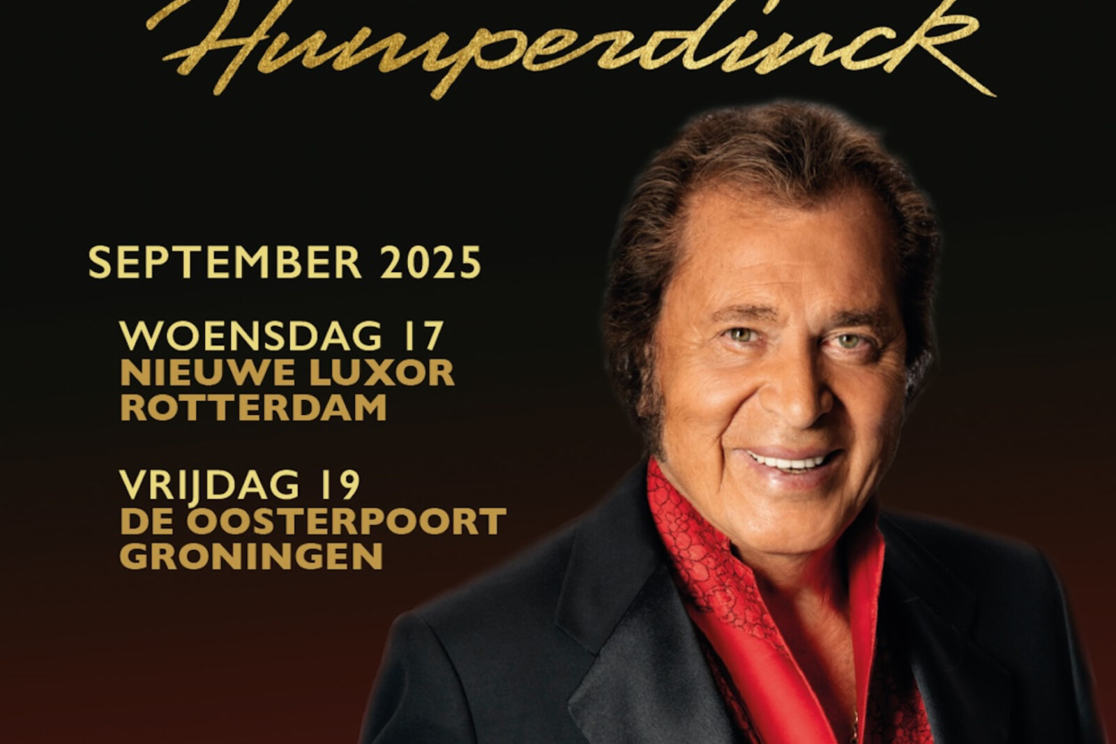 Engelbert Humperdinck in september naar Rotterdam en Groningen