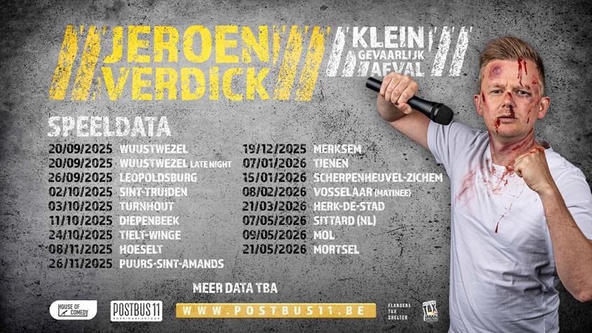 Binnenkort op uw favoriete podium: Jeroen Verdick - Klein Gevaarlijk Afval seizoen 2!