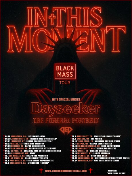 In This Moment Announce 2025 Black Mass Tour - The Band Joined The Better Noise Music Roster