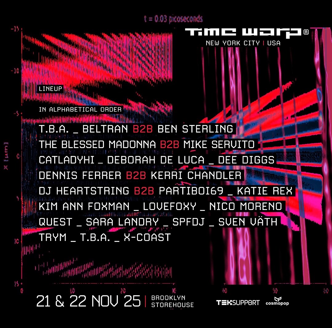 Teksupport Announces Time Warp NYC 2025 Lineup ft. Sven Vath, Sara Landry, Dennis Ferrer b2b Kerri Chandler, Deborah de Luca, Nico Moreno + more