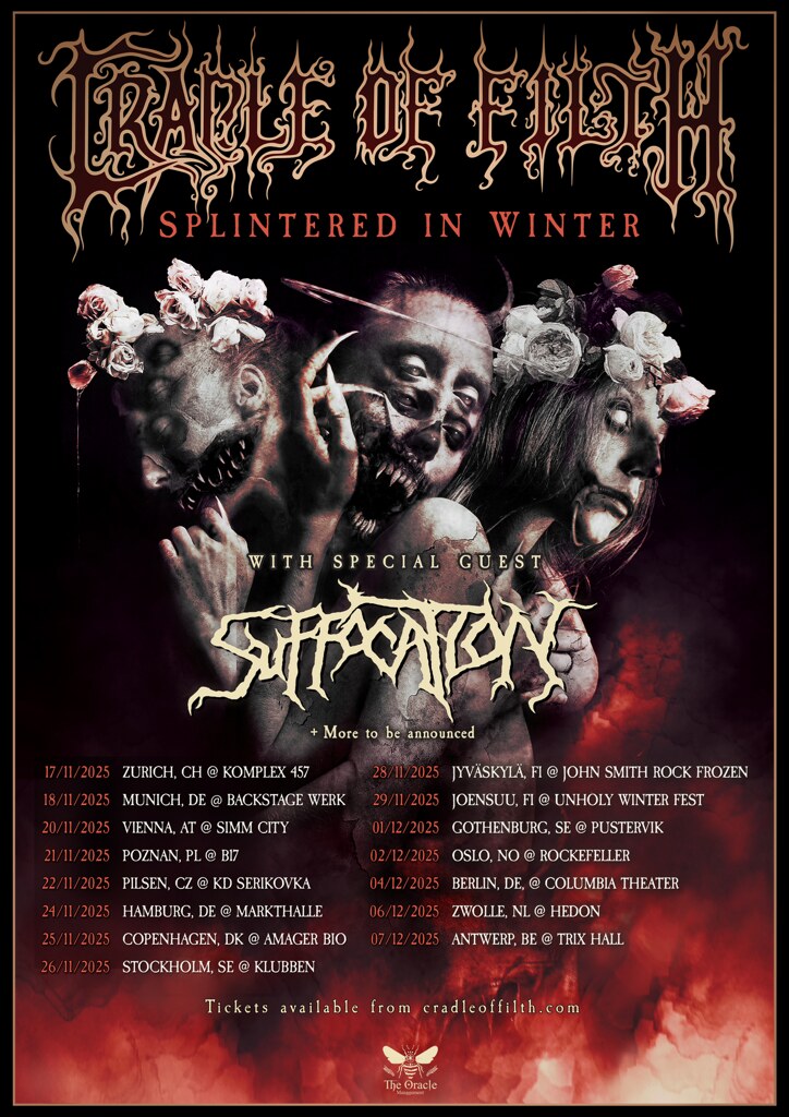 Cradle Of Filth to Conquer Europe on “Splintered In Winter” Tour, Starting November 17, 202