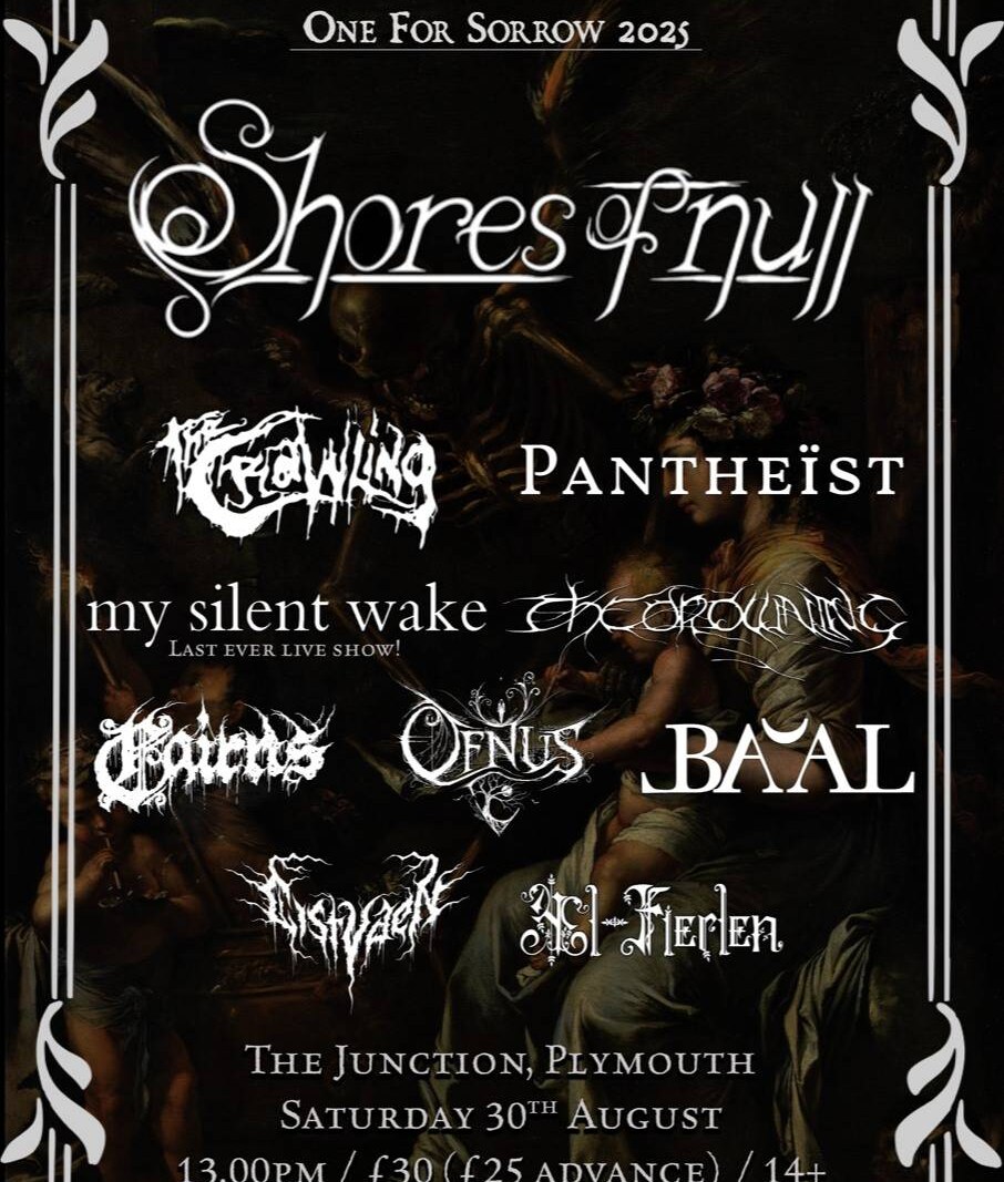 Shores Of Null Announces UK Tour Dates + Headlining "One For Sorrow Festival" + New Live Album "Beauty Over Europe" Out Now!
