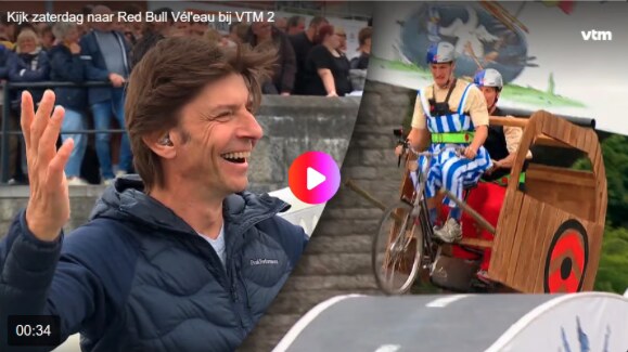 Zelfgebouwde tweewielers zoeven over de Leie in ‘Red Bull Vél’eau’ bij VTM 2