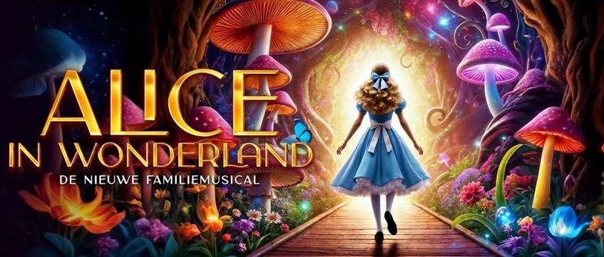 Musicaldebutante Anke Buckinx en radioconculega Sander Gillis in 'Alice in Wonderland'