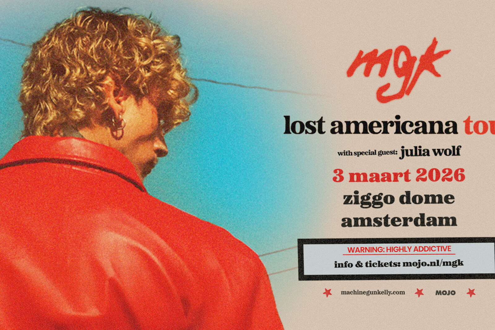 Machine Gun Kelly brengt de Lost Americana tour naar Ziggo Dome op dinsdag 3 maart