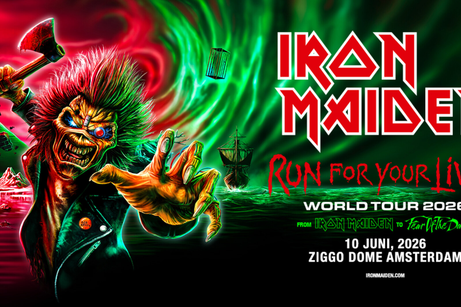  Iron Maiden komt op 10 juni naar Ziggo Dome met Run For Your Lives World Tour 2026