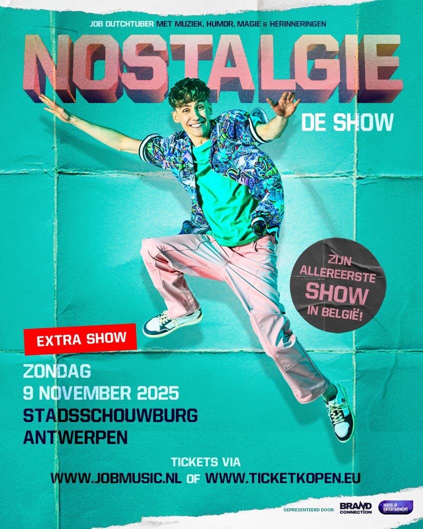Derde show in Stadsschouwburg Antwerpen voor online sensatie JOB Dutchtuber