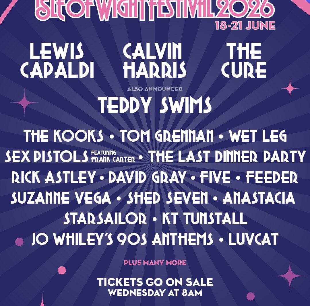 the Isle of Wight Festival has today revealed that its 2026 headliners 