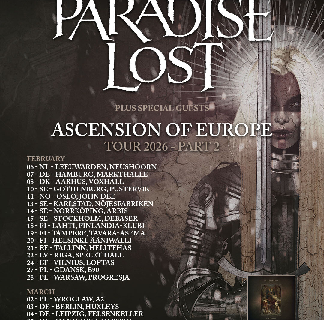 Paradise Lost Announce 2nd Leg Of "Ascension Of Europe" Tour For February And March 2026
