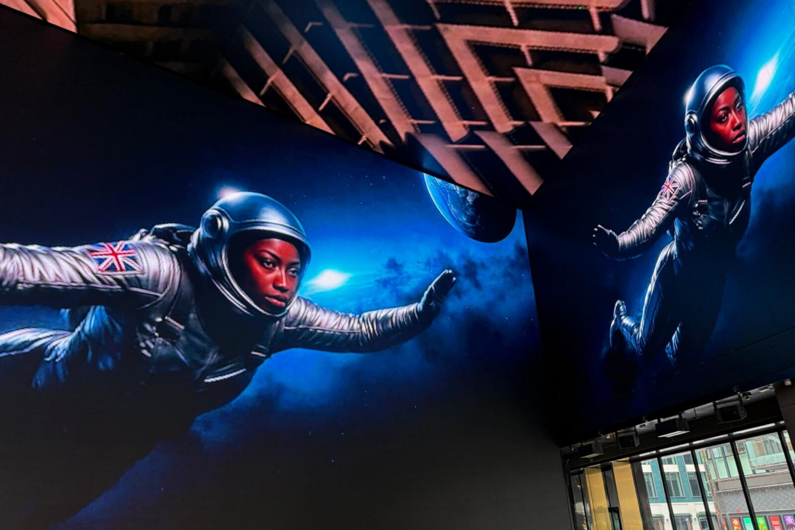 AI-driven 'Black To The Future' installation at Outernet