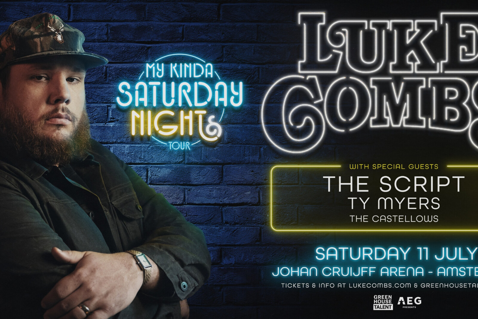 Countryzanger Luke Combs kondigt Benelux show in Johan Cruijf Arena aan