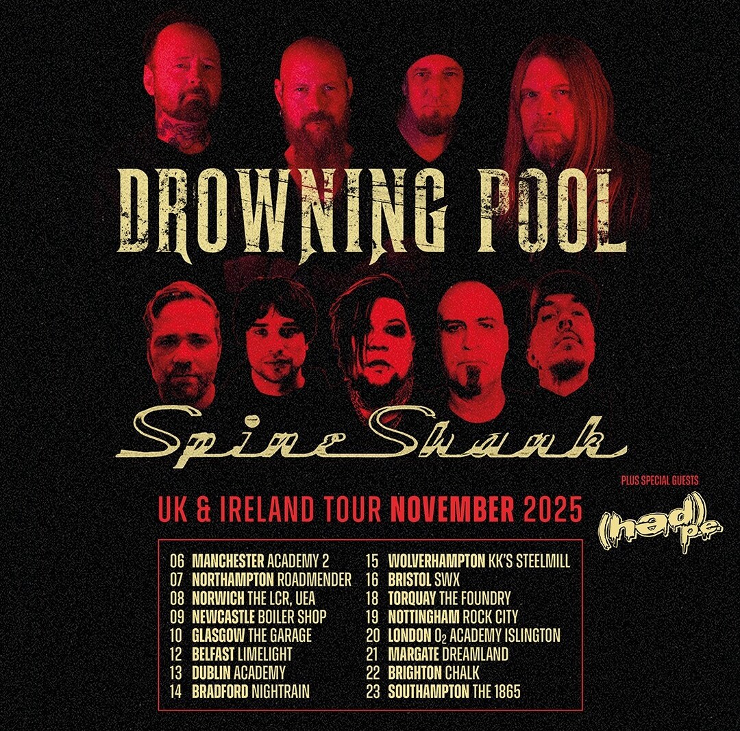 Catch Drowning Pool on tour with Spineshank, kicking off November 6th across the UK and Ireland. ​ 