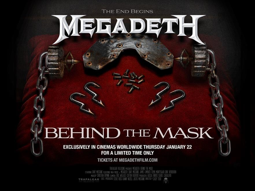 Amerikaanse metalband Megadeth kondigt nieuwe bioscoopfilm 'Megadeth: Behind The Mask' aan: