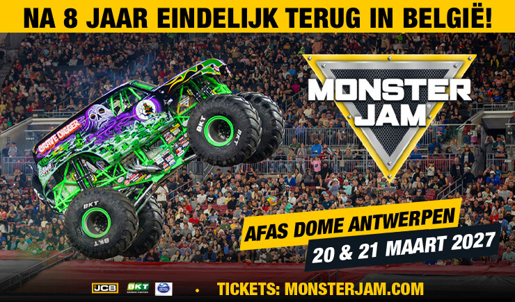 Monster Jam keert na 8 jaar eindelijk terug naar België - 20 en 21 maart 2027 in de Lotto Arena Antwerpen