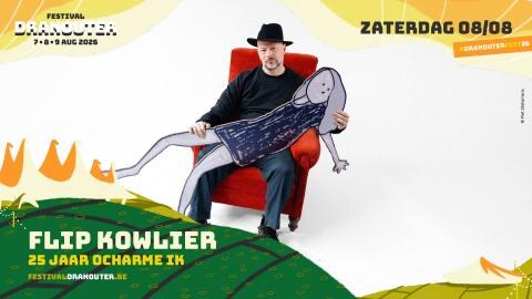 Eenmalige jubileumshow Flip Kowlier '25 jaar Ocharme Ik' exclusief op Festival Dranouter 2026