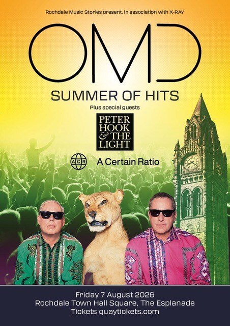 OMD - Synth-Pop Icons Announce Headline Show at Rochdale Town Hall Square - with Special Guests Peter Hook & The Light and A Certain Ratio