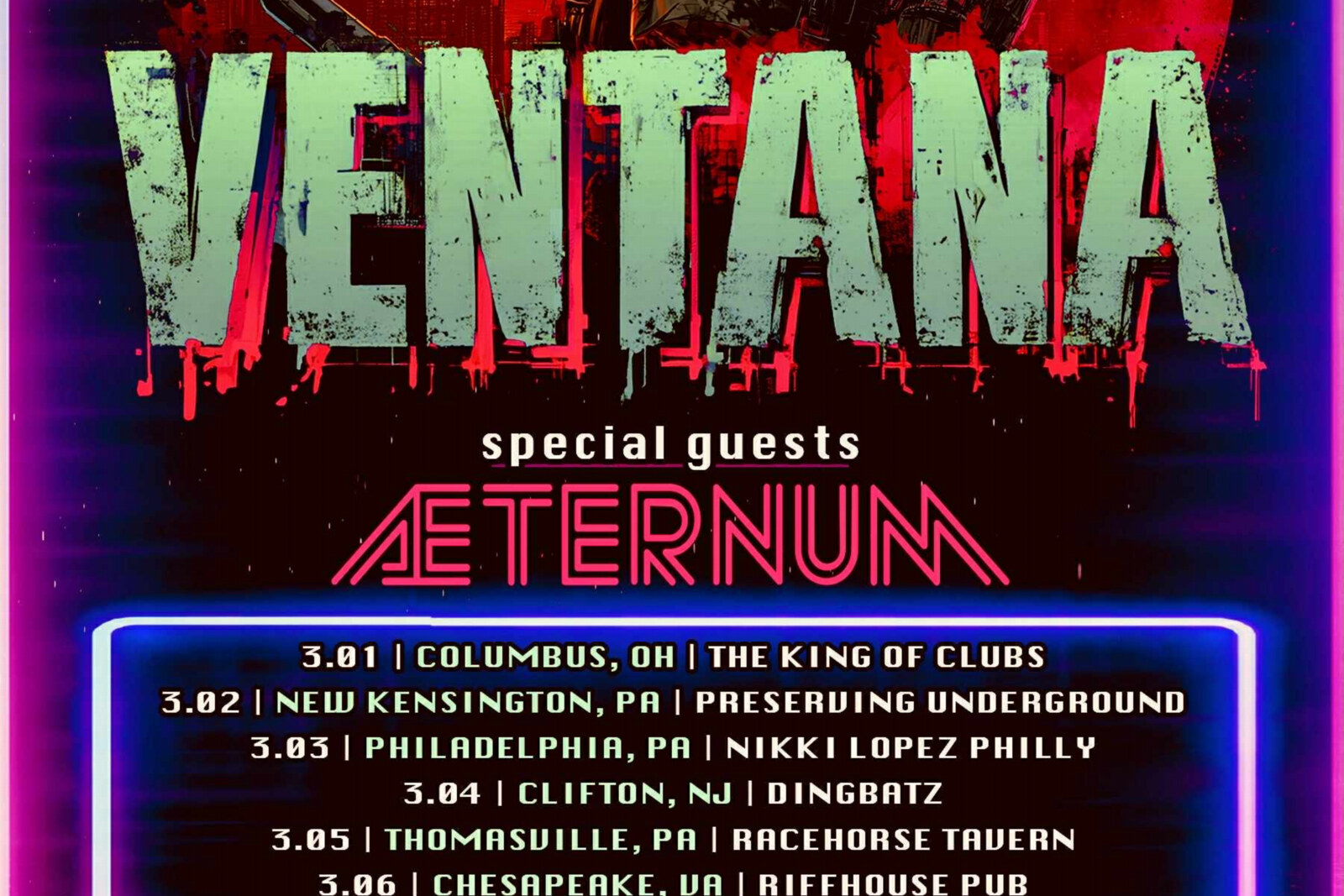 Aeternum Announce Tour Dates Supporting Ventana; New Single "#1 Crush" Out Now! 