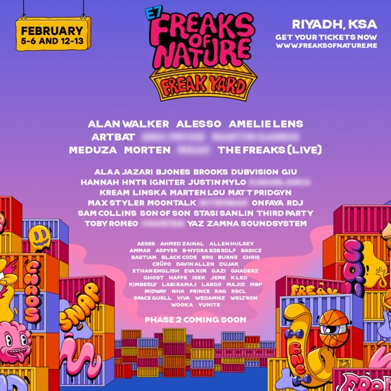 Freaks of Nature festival announces 2026 lineup featuring Alan Walker, Alesso, Amelie Lens, ARTBAT, Meduza, Morten & The Freaks (Live)