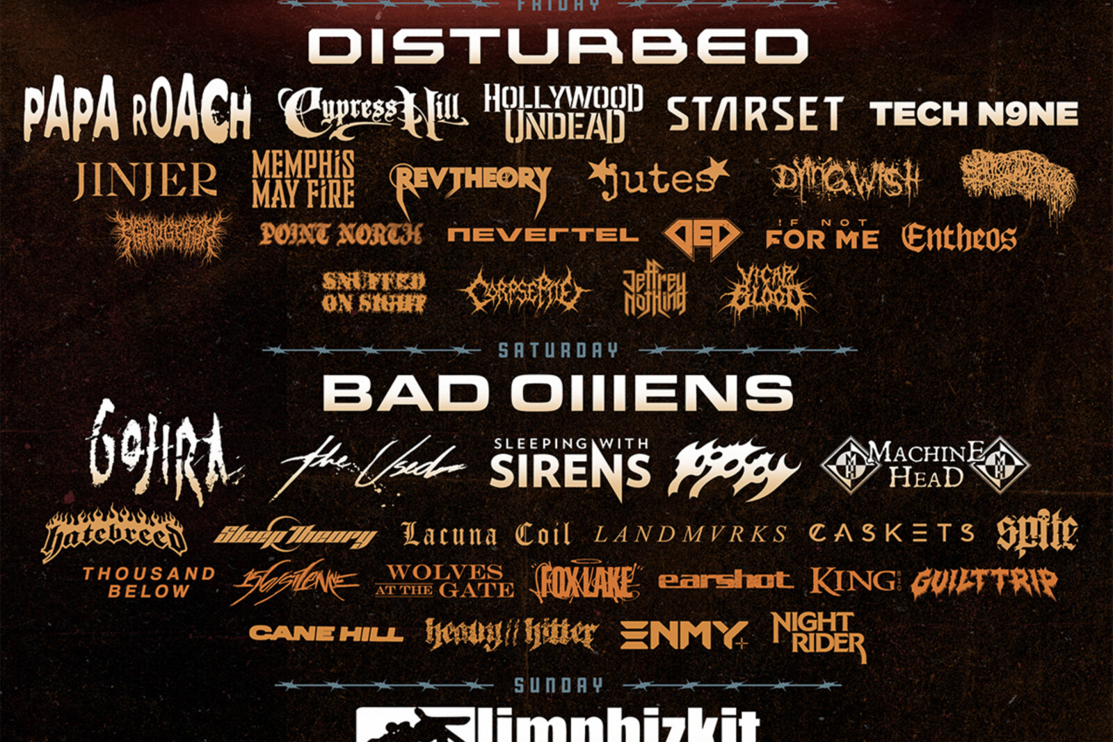 Inkcarceration: Disturbed, Bad Omens, Limp Bizkit & 65+ bands announced at Shawshank Redemption prison