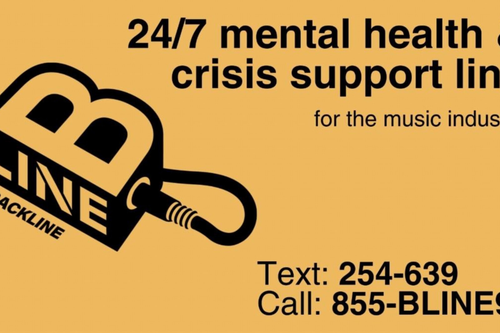 Backline launches B-LINE: 24/7 mental health & crisis support for the music industry