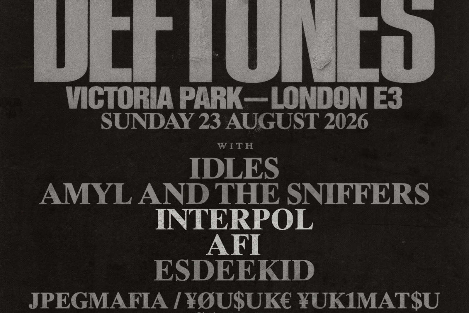 Deftones at All Points East + Outbreak: Interpol, AFI and Salem added to the line up