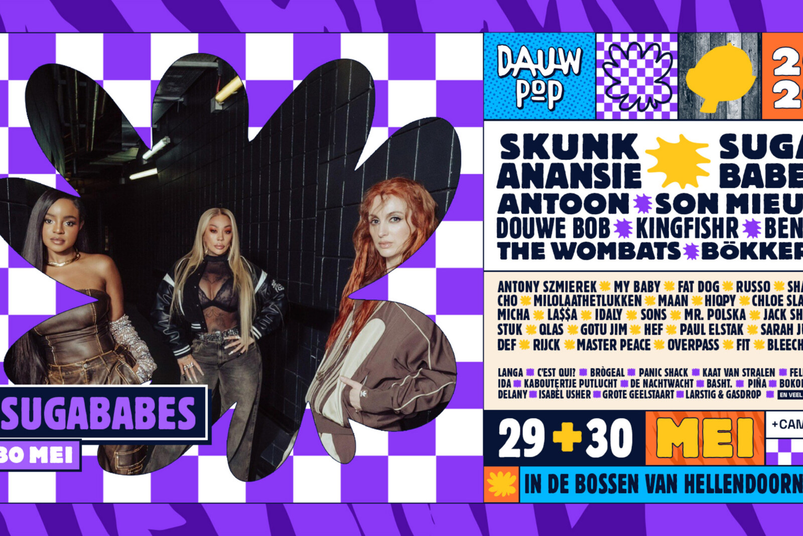 Dauwpop kondigt nieuwe lichting namen aan: Sugababes, Hiqpy, Mr. Polska en meer!
