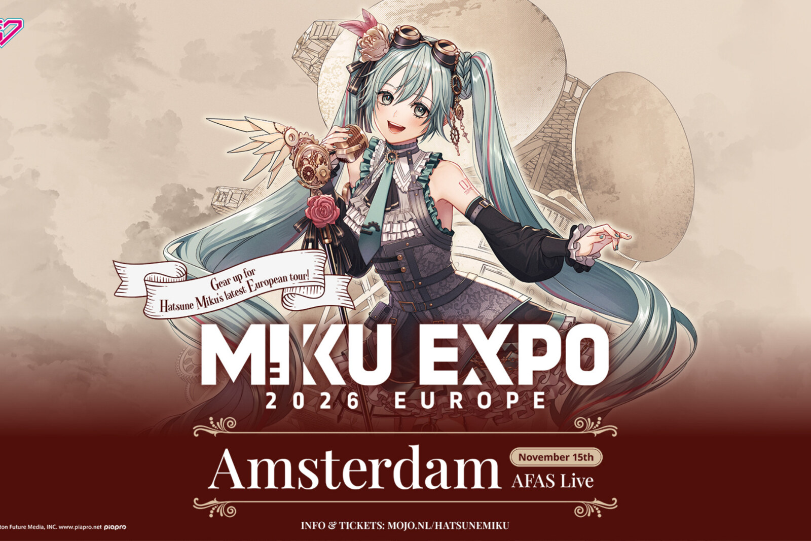  Virtuele Popster Hatsune Miku presenteert 'EXPO 2026 EUROPE' in AFAS Live op zondag 15 november