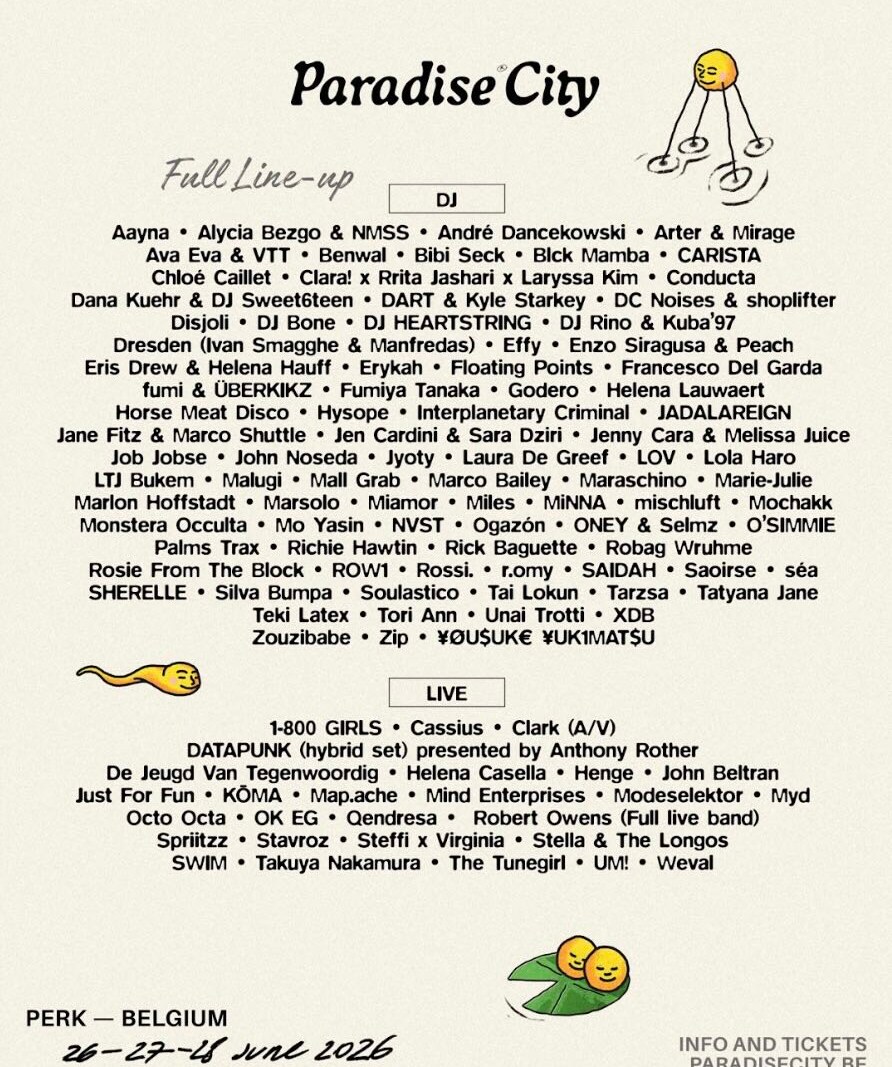 Paradise City 2026 lanceert volledige line-up