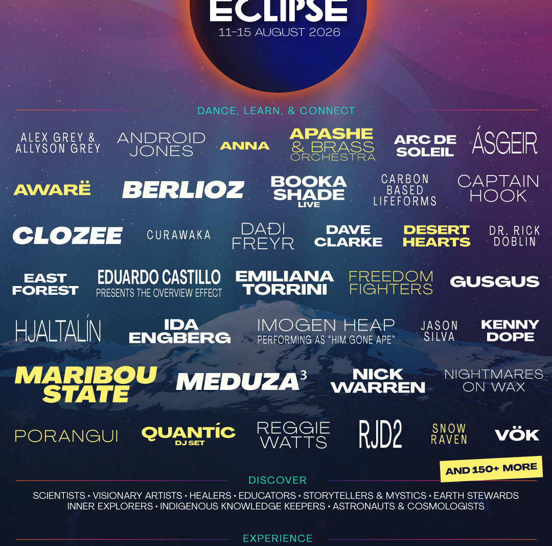 Iceland Eclipse reveals Fourth Contact lineup, adds Maribou State (Live), AWARË, Quantic, Desert Hearts, Justin Sloe (Droog), Poranguí, Snow Raven
