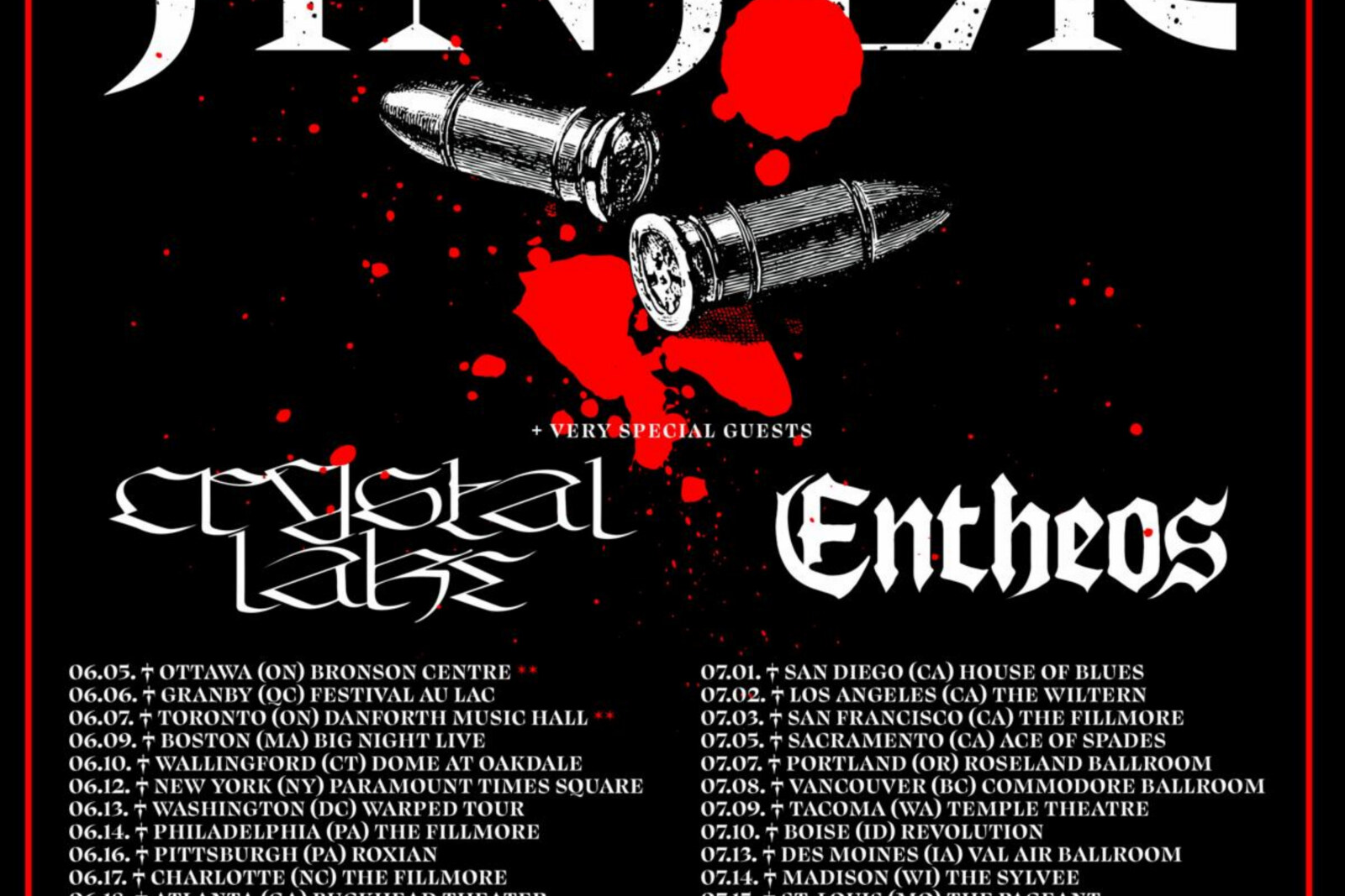 Jinjer Announce 2026 North American Tour with Crystal Lake and Entheos!