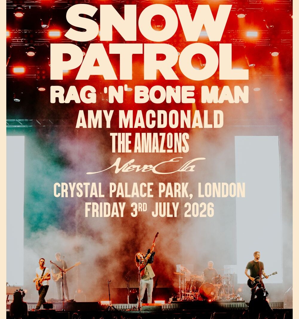 More acts announced for Snow Patrol's huge open-air show at Crystal Palace Park, London - Friday 3 July 2026