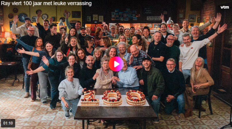 Ray ‘Albert’ Verhaeghe wordt voor zijn 100ste verjaardag verrast door zijn ‘Familie’