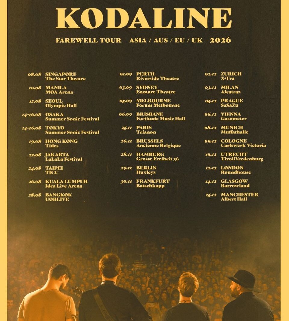 Kodaline announce global 2026 Farewell Tour dates