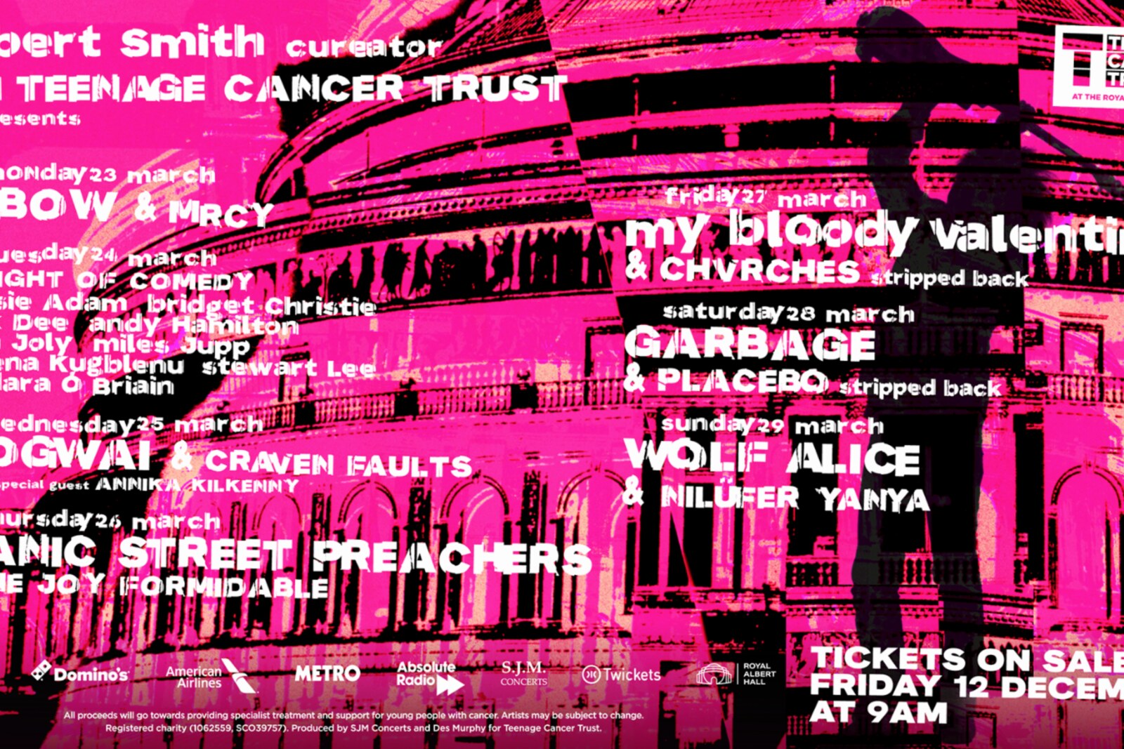 Manic Street Preachers play unforgettable set for the 150th Teenage Cancer Trust at the Royal Albert Hall concert