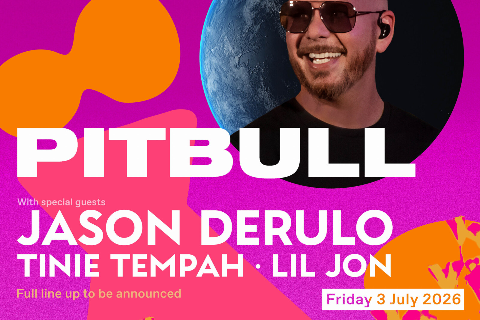 Pitbull at Roundhay Festival: Jason Derulo, Tinie Tempah and Lil Jon announced