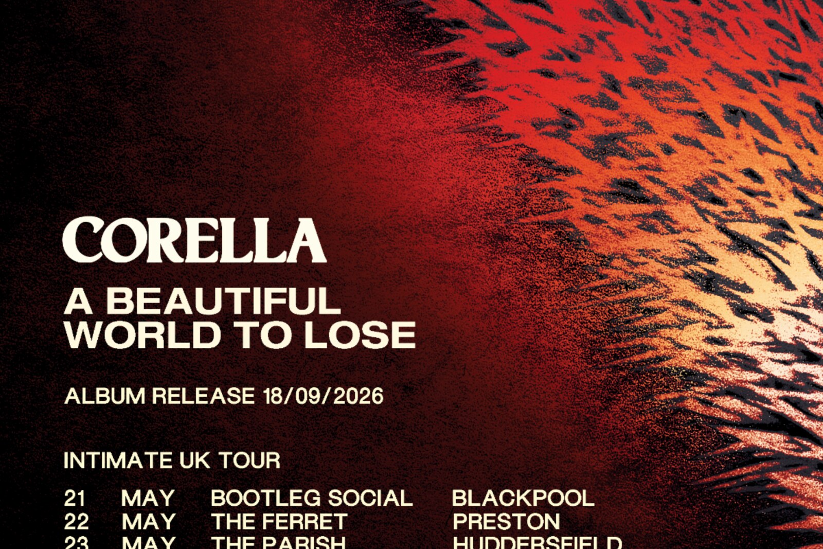 Corella announce intimate UK headline tour dates for May 2026