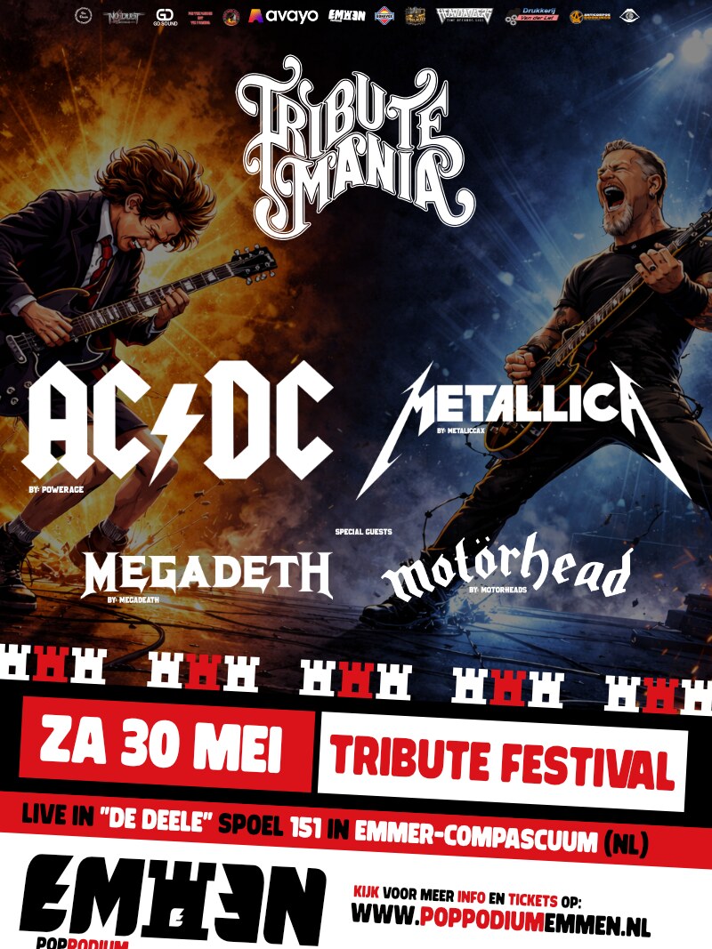Poppodium Emmen haalt tributefestival TributeMania naar Emmer-Compascuum